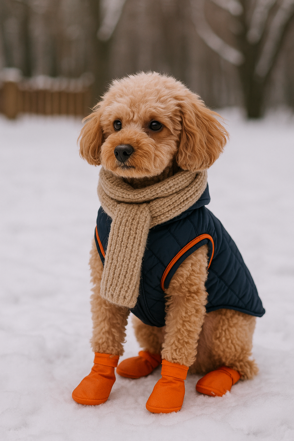 冬の犬の防寒対策イメージ