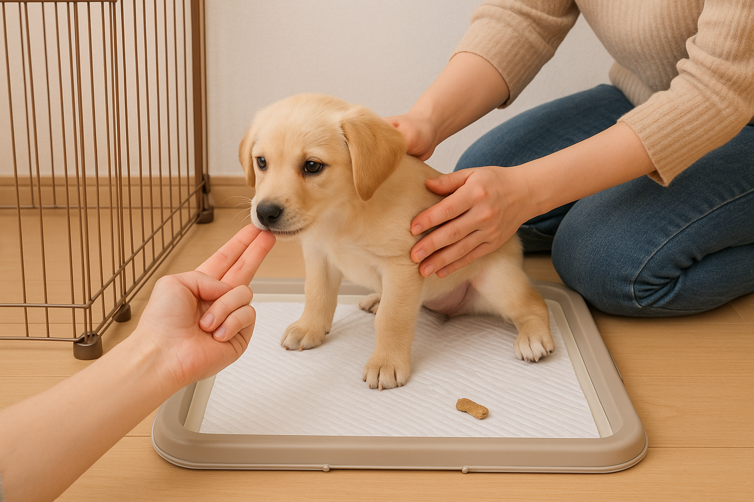 犬のトイレトレーニング風景