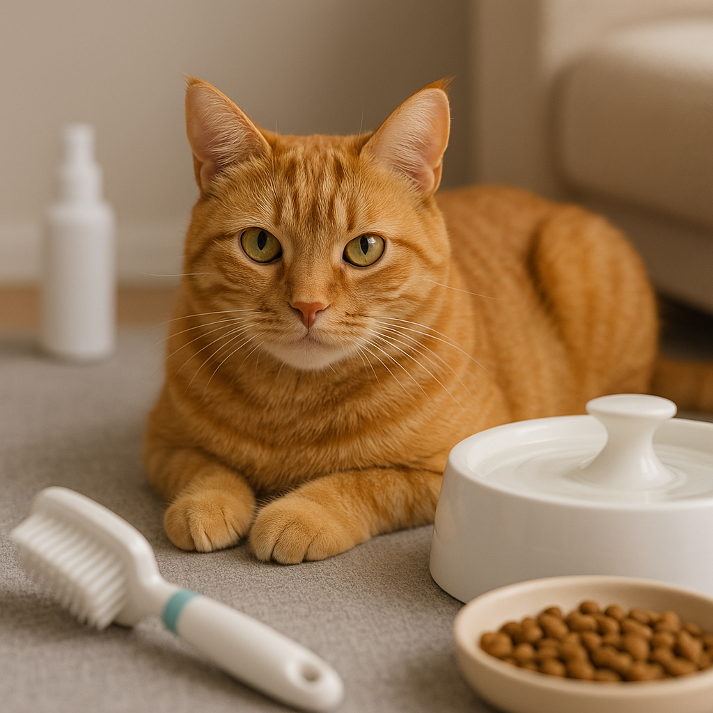 健康な猫と予防ケアのイメージ