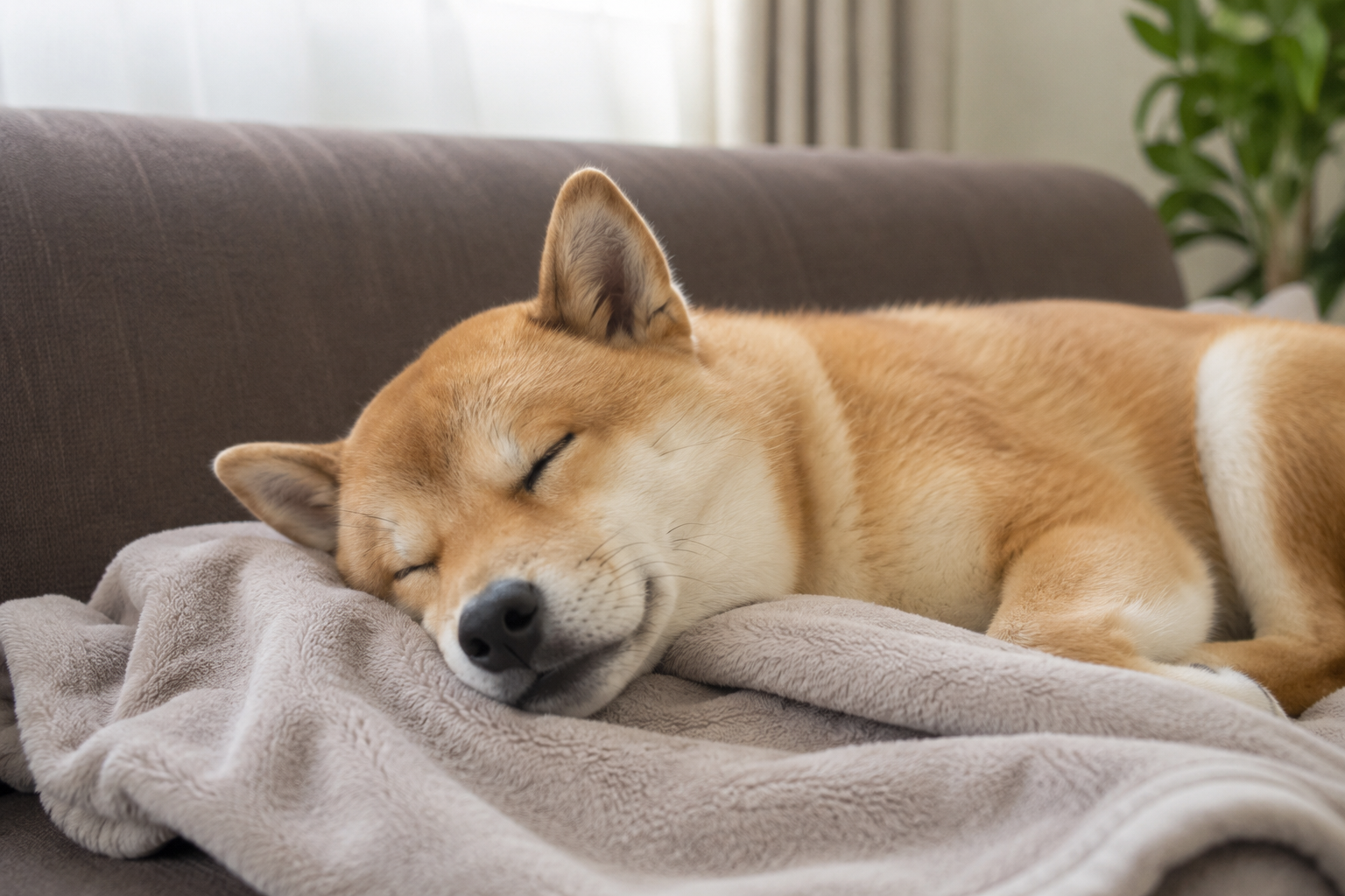 柴犬の寝顔