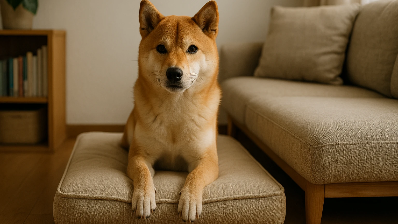 柴犬のベッドの噛みつくおすすめの基礎と活用ポイントに合わせたアイキャッチ。柴犬とベッド・マットの利用シーンを表現。 要点：柴犬がベッドを噛みつく理由を理解し、タ