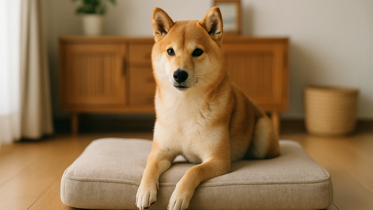 柴犬のベッドのかゆい対策の基礎と活用ポイントに合わせたアイキャッチ。柴犬とベッド・マットの利用シーンを表現。 要点：柴犬がベッドで「かゆい」と感じる原因は、ダニ