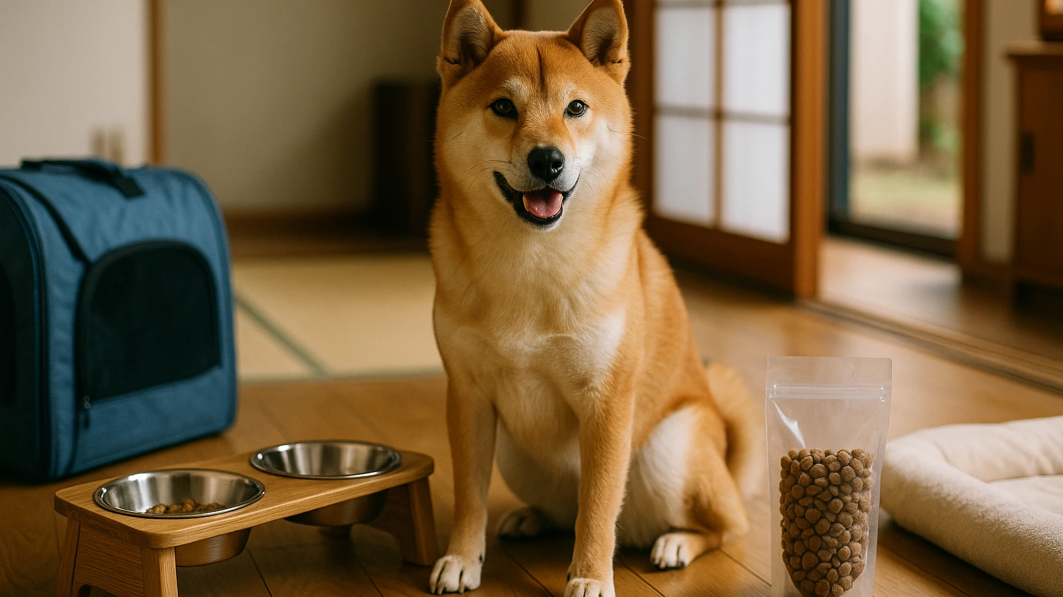 柴犬の旅行の食欲ないおすすめの基礎と活用ポイントに合わせたアイキャッチ。柴犬とペット用品の利用シーンを表現。 要点：柴犬が旅行中に食欲がないと心配ですが、多くは
