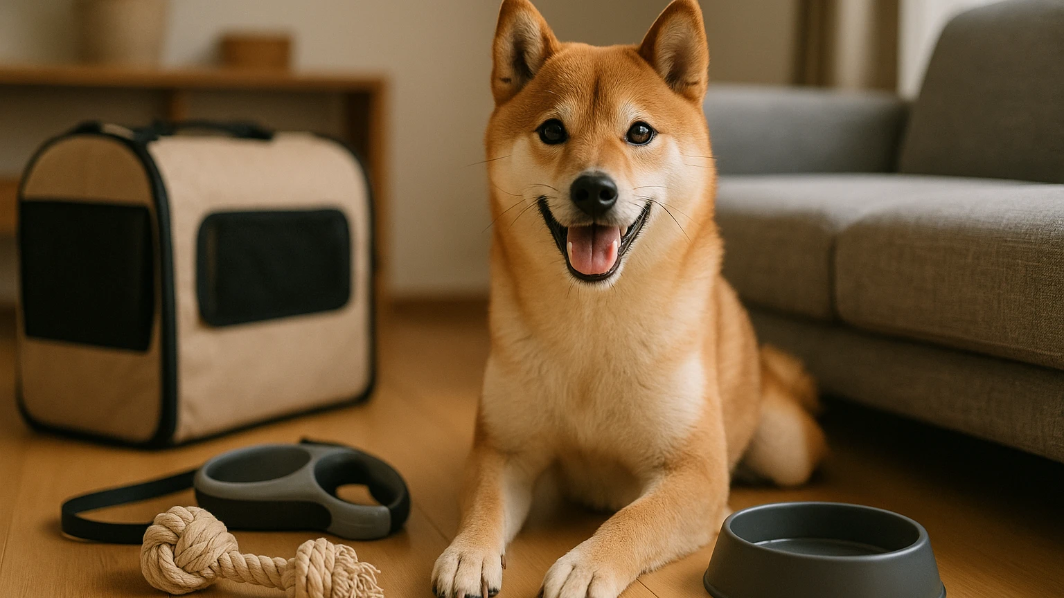 柴犬の旅行の噛みつく対策の基礎と活用ポイントに合わせたアイキャッチ。柴犬とペット用品の利用シーンを表現。 要点：柴犬と旅行するときの噛みつき対策は「原因を知る・