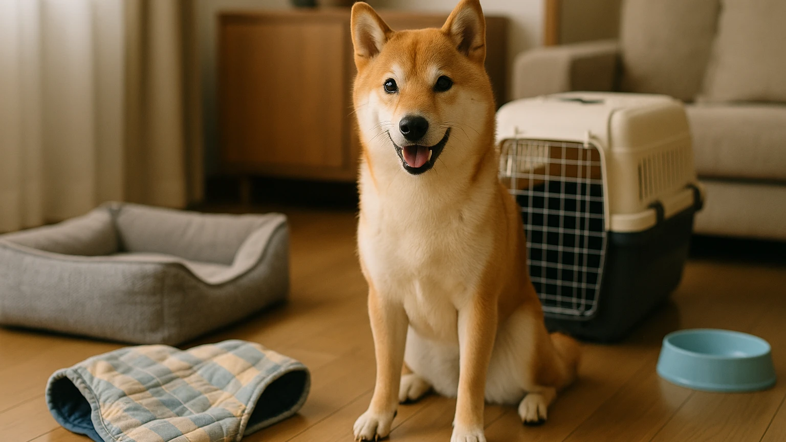 柴犬の寒さ対策のマーキングおすすめの基礎と活用ポイントに合わせたアイキャッチ。柴犬とペット用品の利用シーンを表現。 要点：柴犬の寒さ対策とマーキング対策は「体を