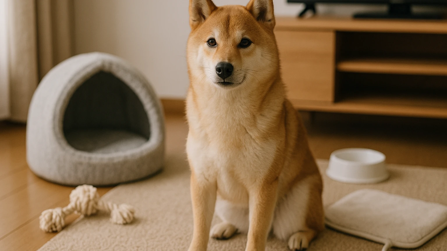 柴犬の寒さ対策の公式おすすめの基礎と活用ポイントに合わせたアイキャッチ。柴犬とペット用品の利用シーンを表現。 要点：柴犬は日本原産で寒さに比較的強い犬種ですが