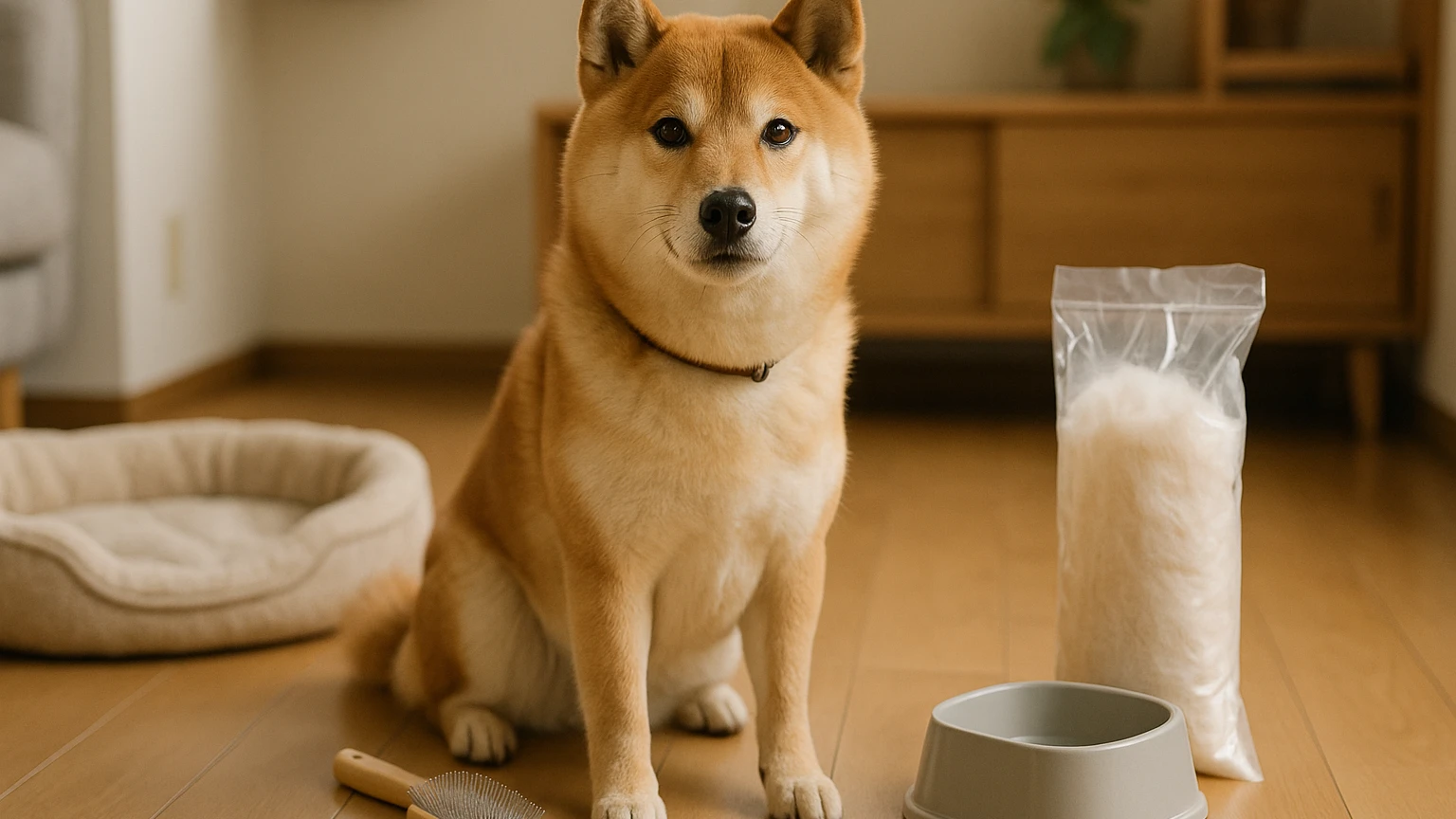 柴犬の寒さ対策の抜け毛多いおすすめの基礎と活用ポイントに合わせたアイキャッチ。柴犬とペット用品の利用シーンを表現。 要点：柴犬は寒さに強いイメージがありますが