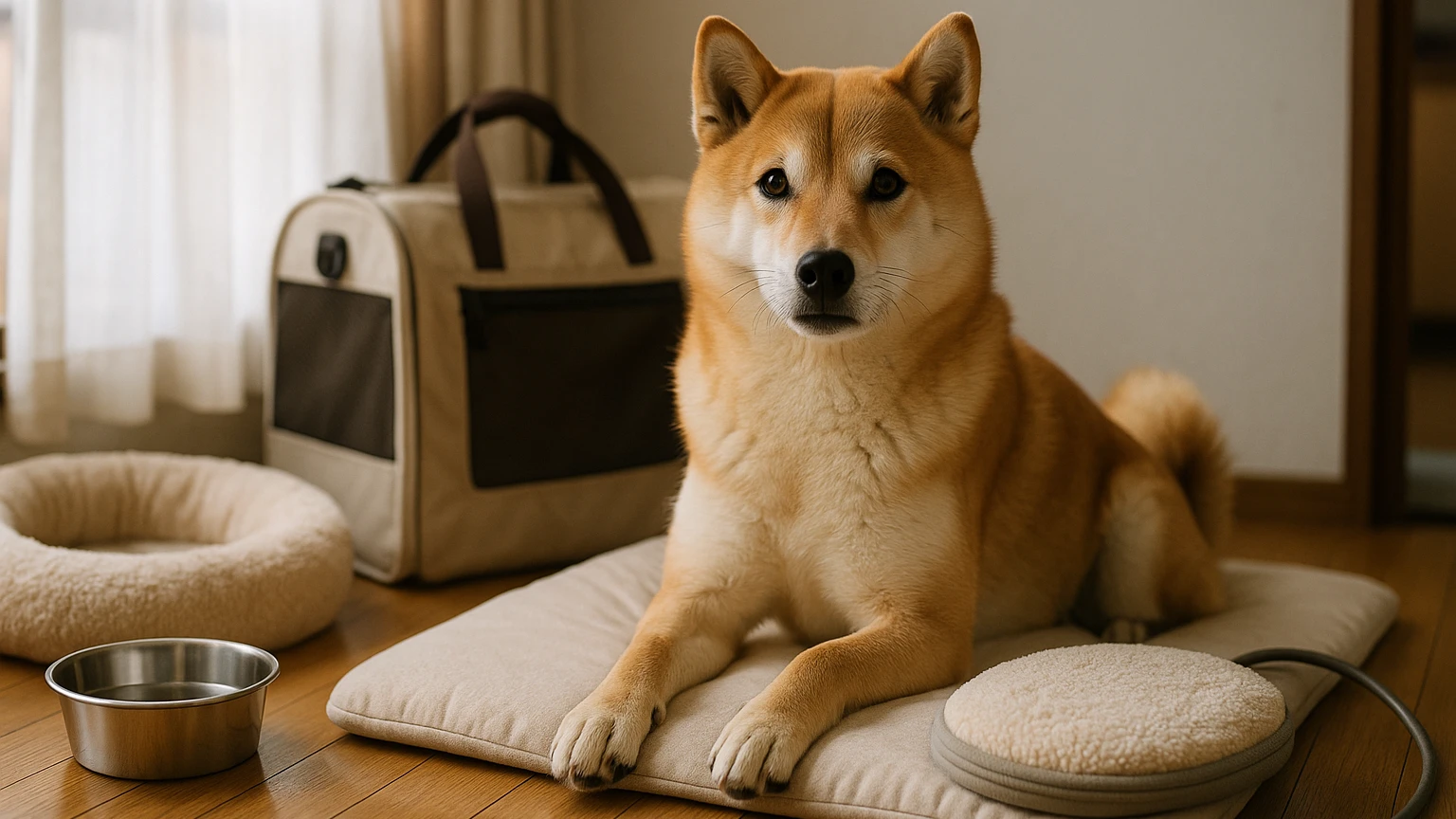 柴犬の寒さ対策の安全性原因の基礎と活用ポイントに合わせたアイキャッチ。柴犬とペット用品の利用シーンを表現。 要点：柴犬は日本原産で寒さに比較的強い犬種ですが、現