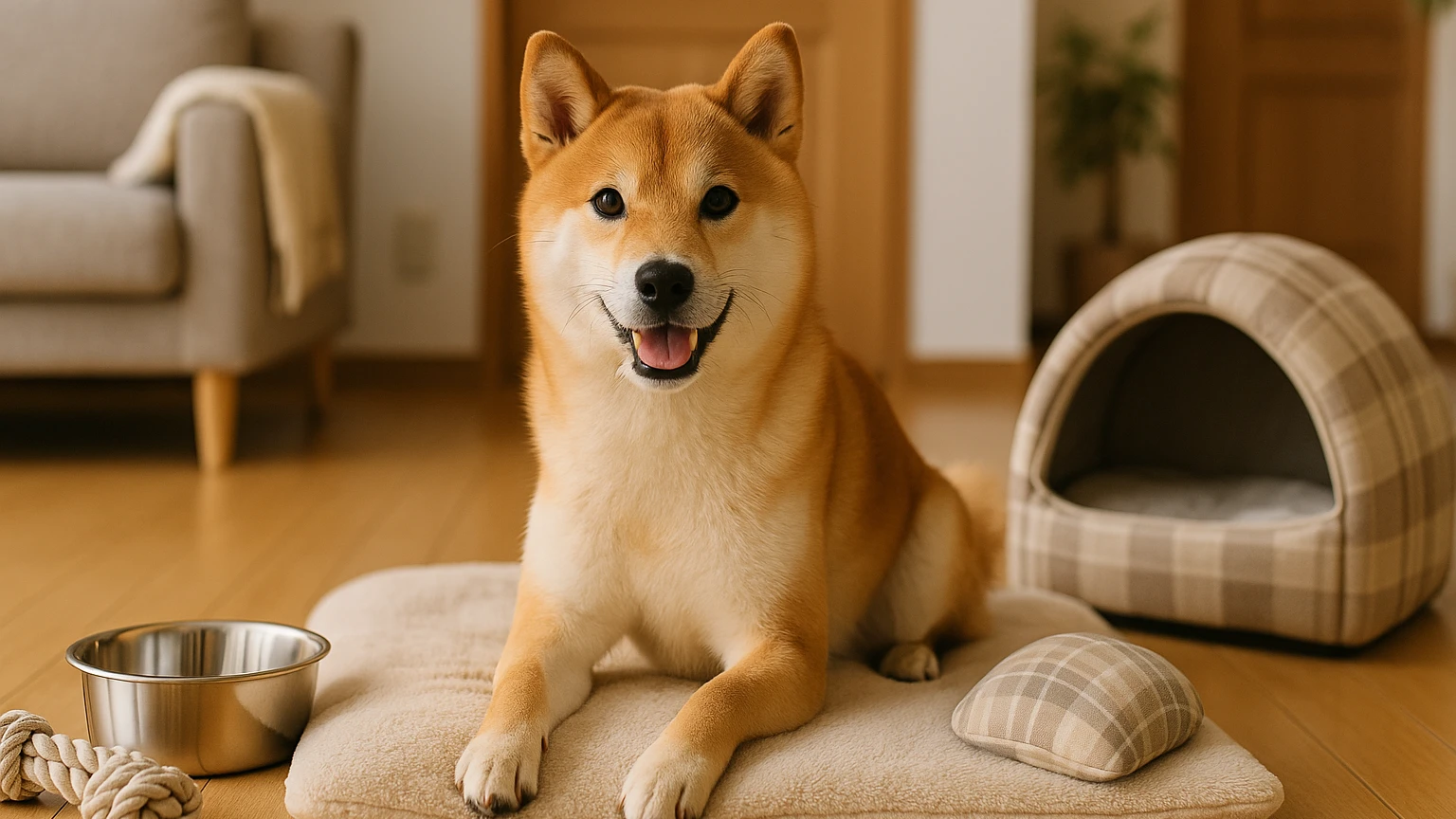 柴犬の寒さ対策の分離不安治し方の基礎と活用ポイントに合わせたアイキャッチ。柴犬とペット用品の利用シーンを表現。 要点：柴犬の寒さ対策と分離不安の治し方は、「環境