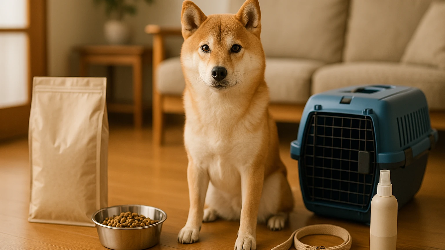 柴犬の旅行の定期購入おすすめの基礎と活用ポイントに合わせたアイキャッチ。柴犬とペット用品の利用シーンを表現。 要点：柴犬との旅行と「定期購入」を組み合わせると