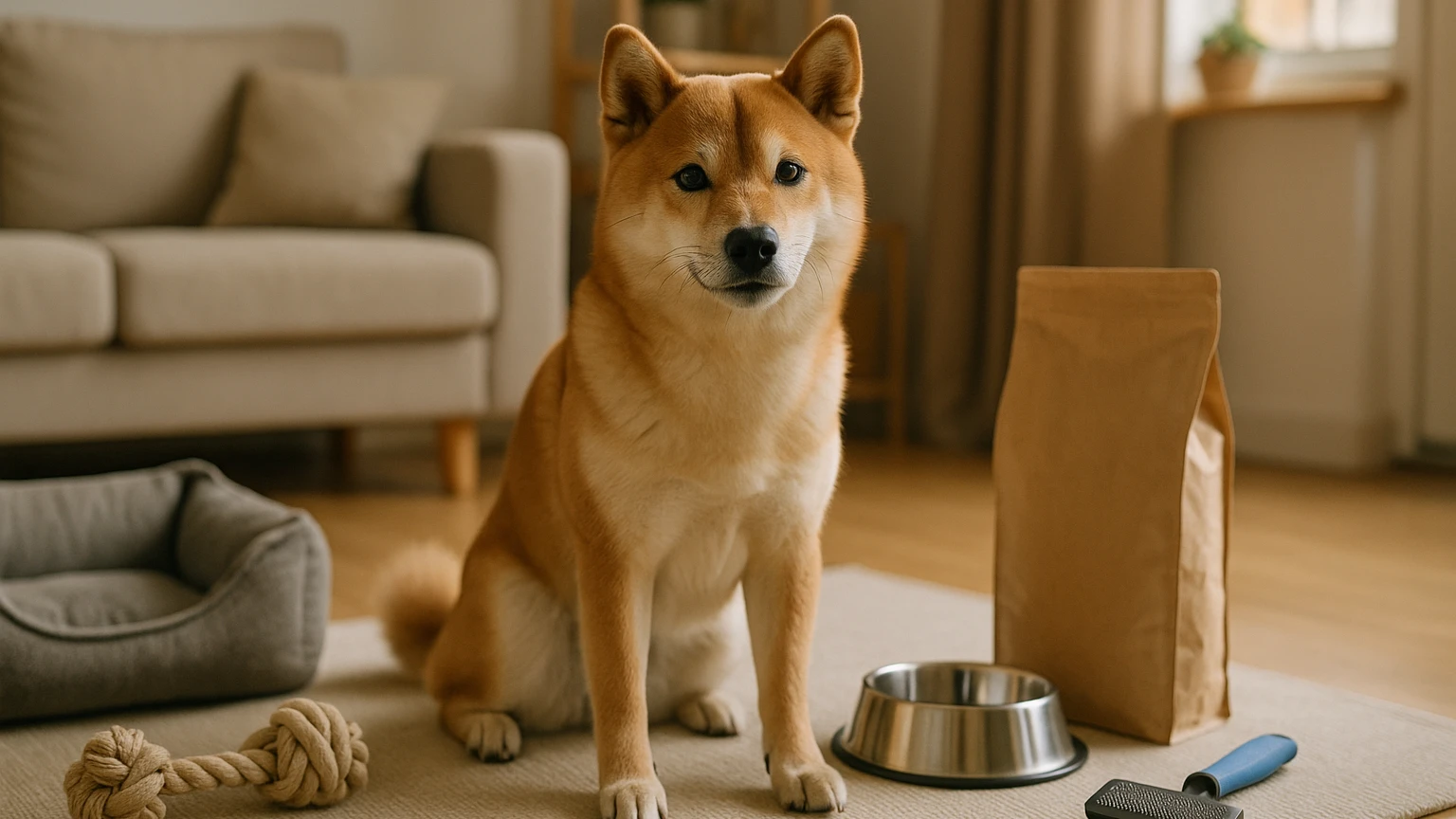 柴犬の天然記念物の基礎と活用ポイントに合わせたアイキャッチ。柴犬とペット用品の利用シーンを表現。 要点：柴犬が「天然記念物」と言われる背景は、日本の在来犬として