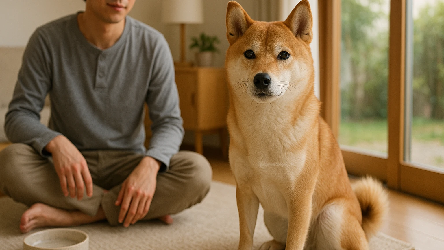 柴犬のイラスト描き方の基礎と活用ポイントに合わせたアイキャッチ。柴犬と柴犬の暮らしのイメージ。 要点：柴犬のイラストは「顔の丸み」「耳としっぽの形」「模様（毛色）」の3点を押さえる