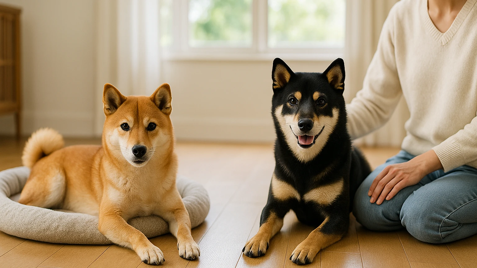 柴犬の里親ブリーダーの基礎と活用ポイントに合わせたアイキャッチ。柴犬と多頭飼い・相性のイメージ。 要点：柴犬を迎える方法には「里親になる」と「ブリーダーから迎える」があり、それぞれ